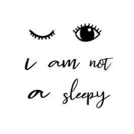Wallity Not Sleepy Accesorio Decorativo de Pared de Metal Negro